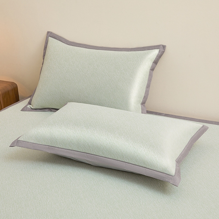 91家纺网 家纺一手货源 找家纺 航途席业 2026新款素锦色织纯冰丝席凉席席子 竹青