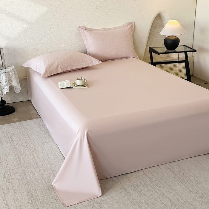 91家纺网 家纺一手货源 找家纺 玉相逢 2026新款全棉60S长绒棉立体厚织提花四件套 花漾甜心-唯美粉