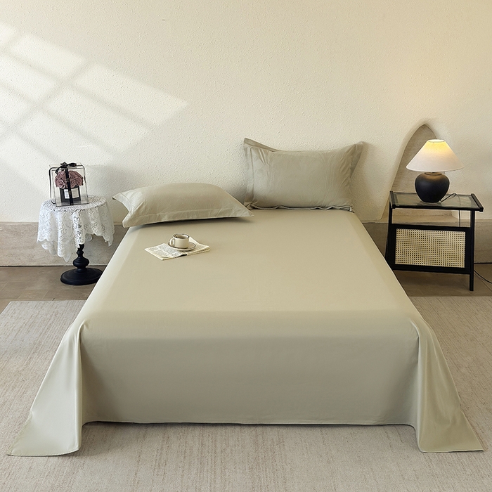 91家纺网 家纺一手货源 找家纺 玉相逢 2026新款全棉60S长绒棉立体厚织提花四件套 焦野- 奶绿