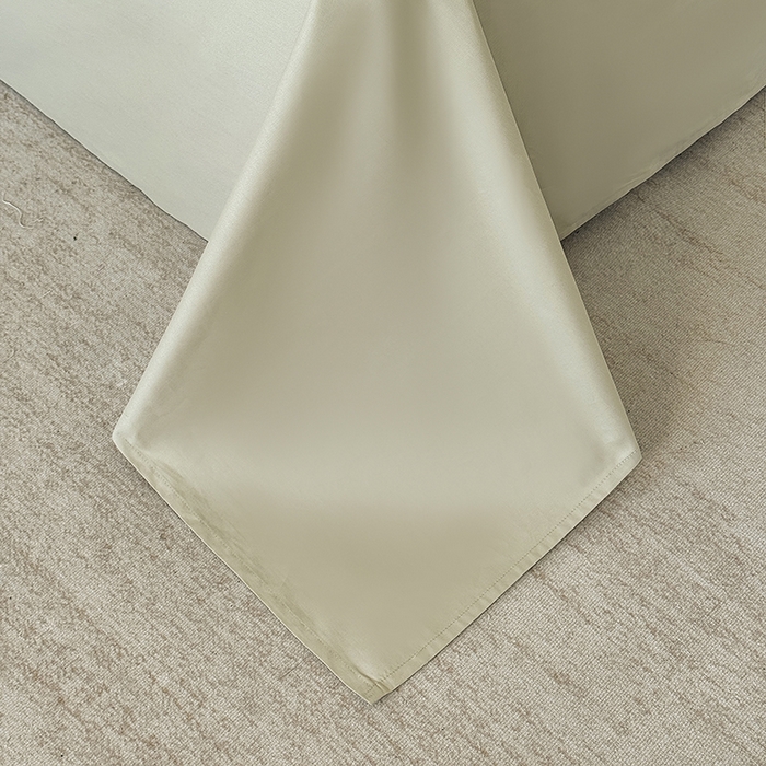 91家纺网 家纺一手货源 找家纺 玉相逢 2026新款全棉60S长绒棉立体厚织提花四件套 焦野- 奶绿