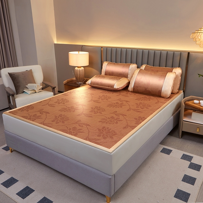 91家纺网 家纺一手货源 找家纺 席匠 2026新款直角藤席凉席席子 水中花