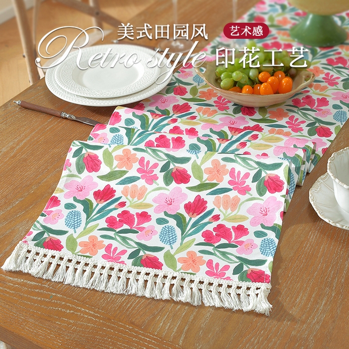 91家纺网 家纺一手货源 找家纺 （总）南通大梧纺织 2026新款美式风情春系列桌旗