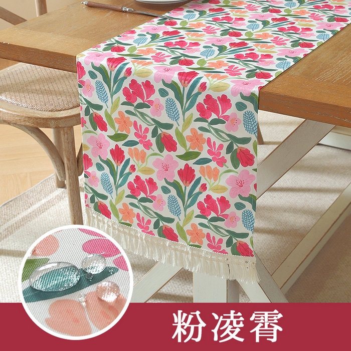 91家纺网 家纺一手货源 找家纺 （总）南通大梧纺织 2026新款雪尼尔提花墨竹（流苏）方桌桌布