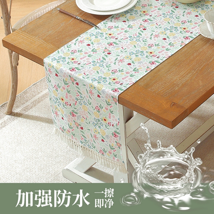 91家纺网 家纺一手货源 找家纺 南通大梧纺织 2026新款美式风情春系列桌旗 黄绣球