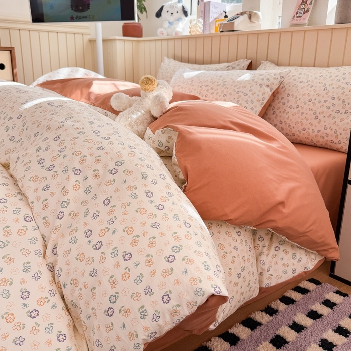 91家纺网 家纺一手货源 找家纺 （总）鑫佳居 2026新款古法仿棉小清新印花四件套