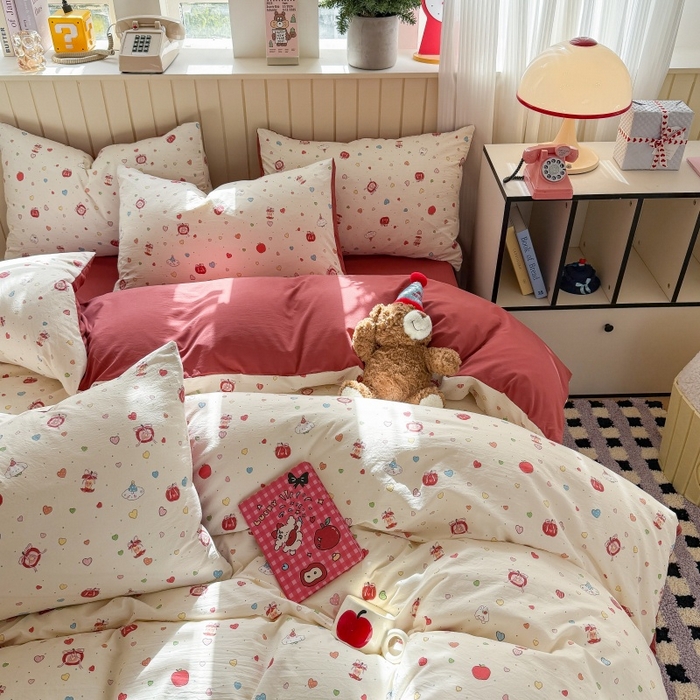 91家纺网 家纺一手货源 找家纺 （总）鑫佳居 2026新款古法仿棉小清新印花四件套