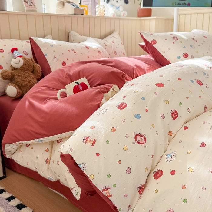 91家纺网 家纺一手货源 找家纺 （总）鑫佳居 2026新款古法仿棉小清新印花四件套