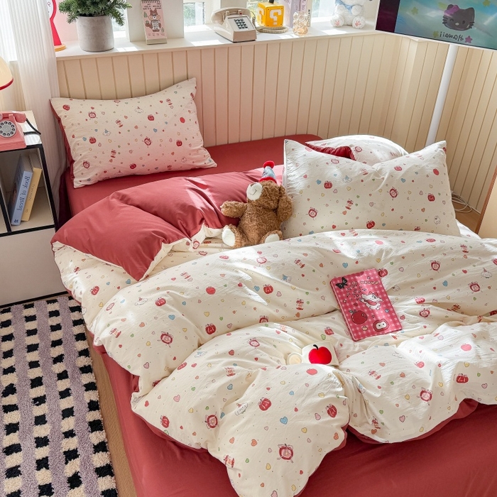 91家纺网 家纺一手货源 找家纺 （总）鑫佳居 2026新款古法仿棉小清新印花四件套