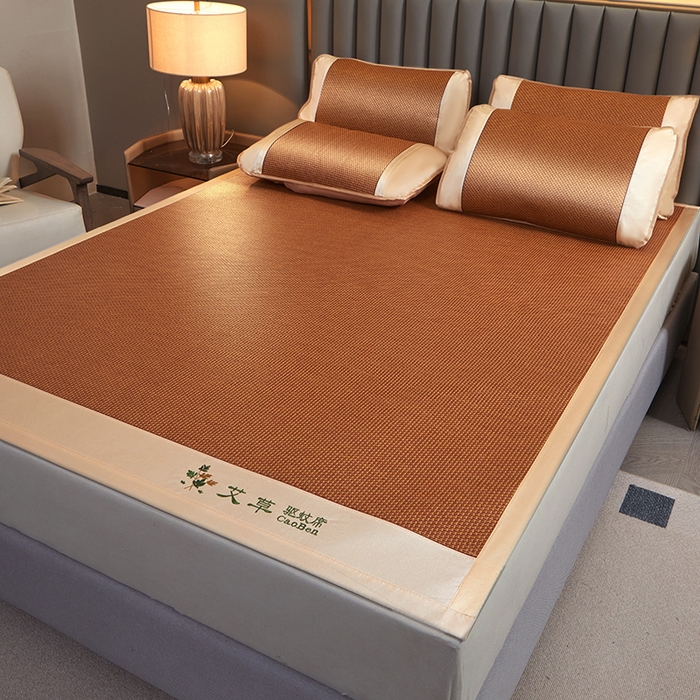 91家纺网 家纺一手货源 找家纺 席匠 2026新款艾草驱蚊藤席凉席席子 步步高