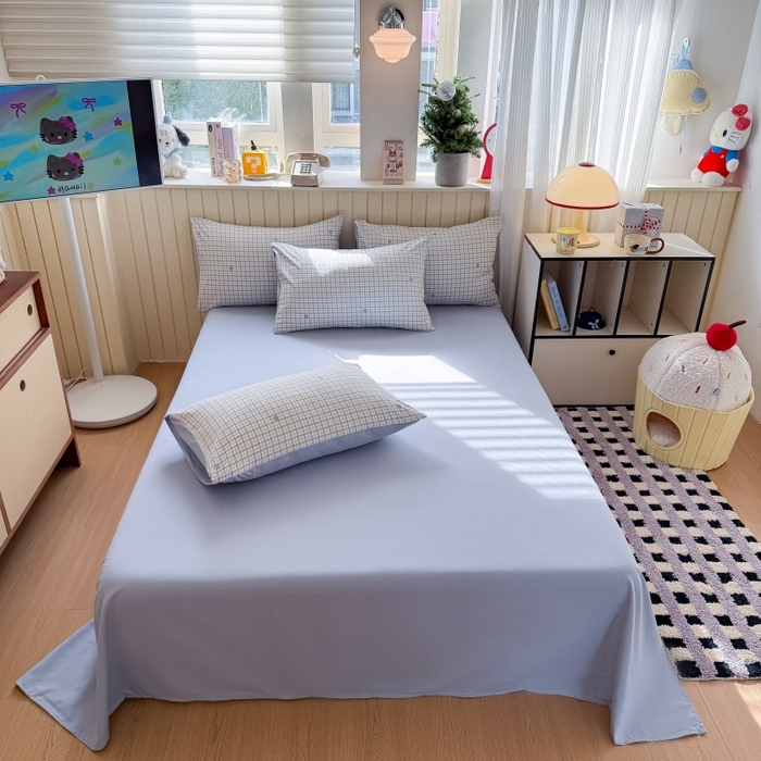 91家纺网 家纺一手货源 找家纺 鑫佳居 2026新款古法仿棉小清新印花四件套 愿落星河