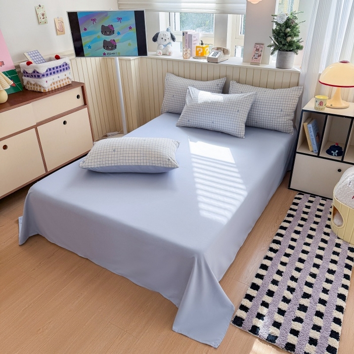 91家纺网 家纺一手货源 找家纺 鑫佳居 2026新款古法仿棉小清新印花四件套 愿落星河