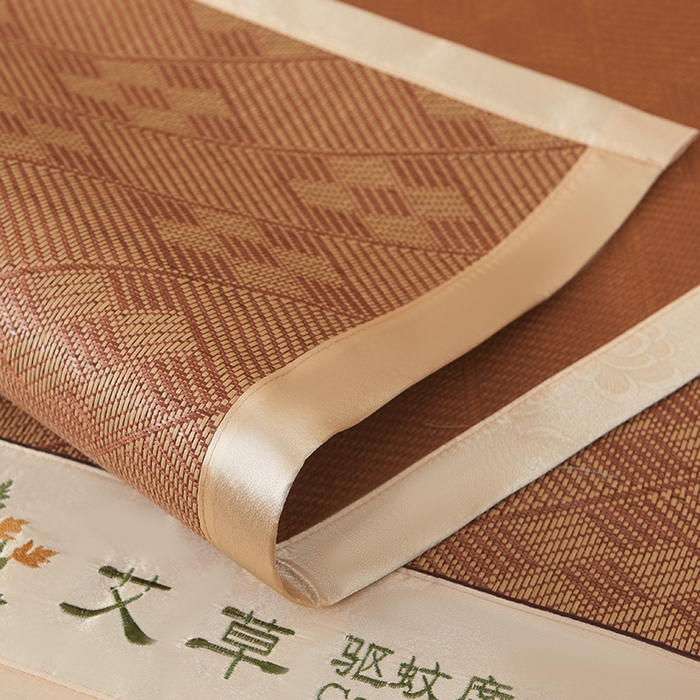 91家纺网 家纺一手货源 找家纺 席匠 2026新款艾草驱蚊藤席凉席席子 九宫格