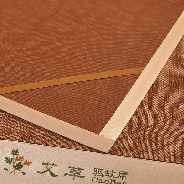 91家纺网 家纺一手货源 找家纺 席匠 2026新款艾草驱蚊藤席凉席席子 九宫格