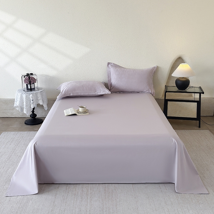 91家纺网 家纺一手货源 找家纺 玉相逢 2026新款全棉60S长绒棉立体厚织提花四件套 香草-幻影紫