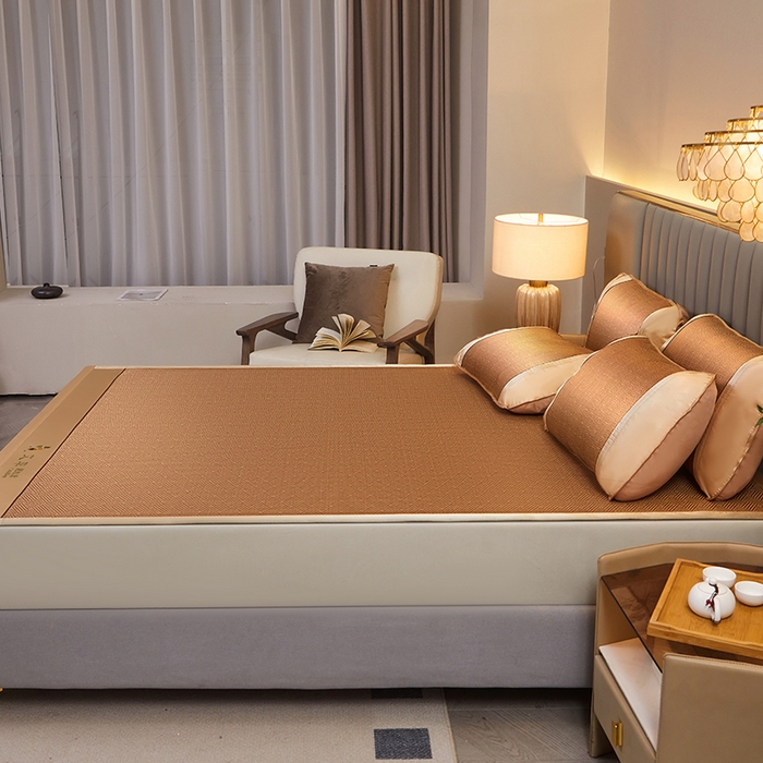 91家纺网 家纺一手货源 找家纺 席匠 2026新款艾草驱蚊藤席凉席席子 饼干花