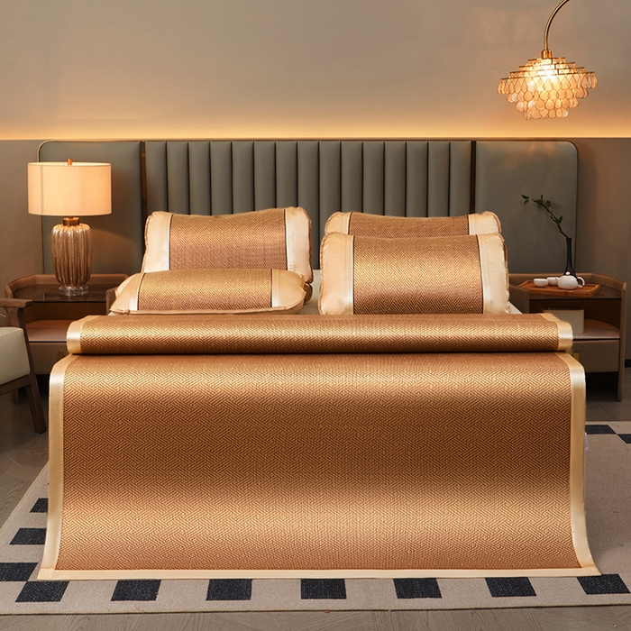 91家纺网 家纺一手货源 找家纺 席匠 2026新款艾草驱蚊藤席凉席席子 饼干花