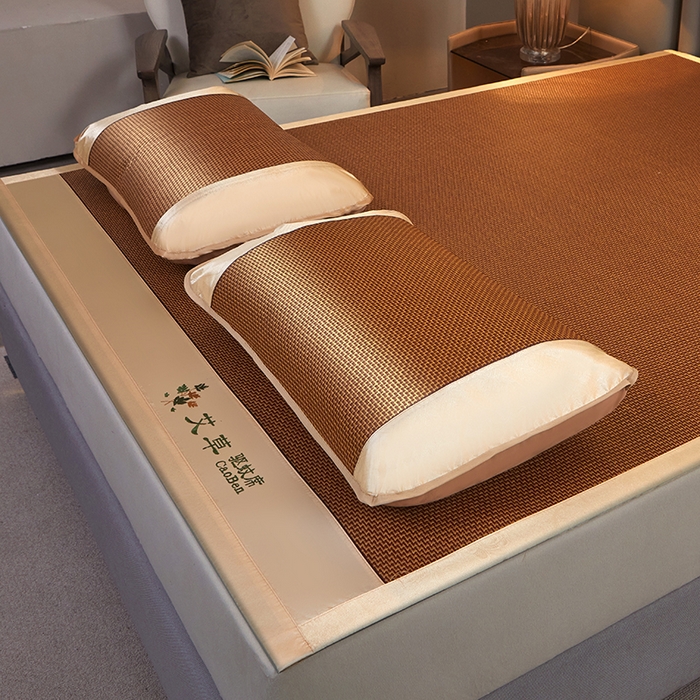 91家纺网 家纺一手货源 找家纺 席匠 2026新款艾草驱蚊藤席凉席席子 步步高