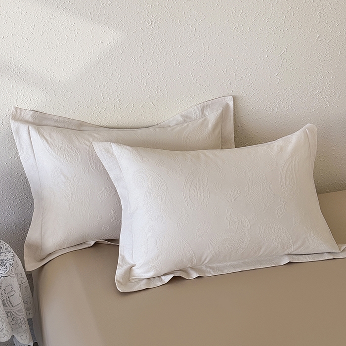 91家纺网 家纺一手货源 找家纺 玉相逢 2026新款全棉60S长绒棉立体厚织提花四件套 腰果-米杏