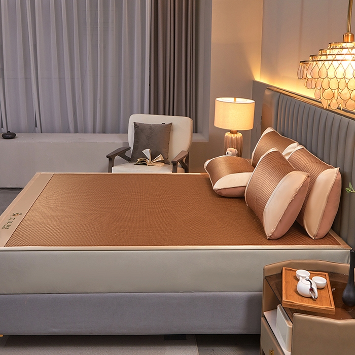 91家纺网 家纺一手货源 找家纺 席匠 2026新款艾草驱蚊藤席凉席席子 步步高