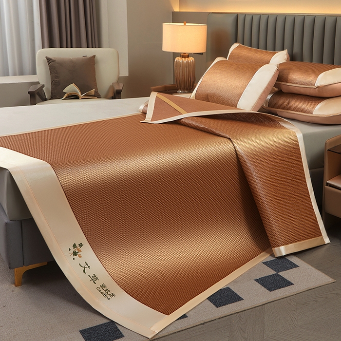 91家纺网 家纺一手货源 找家纺 席匠 2026新款艾草驱蚊藤席凉席席子 步步高