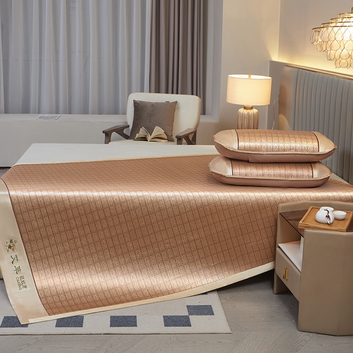 91家纺网 家纺一手货源 找家纺 席匠 2026新款艾草驱蚊藤席凉席席子 罗马格