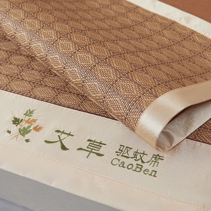 91家纺网 家纺一手货源 找家纺 席匠 2026新款艾草驱蚊藤席凉席席子 罗马格