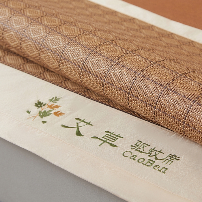 91家纺网 家纺一手货源 找家纺 席匠 2026新款艾草驱蚊藤席凉席席子 罗马格