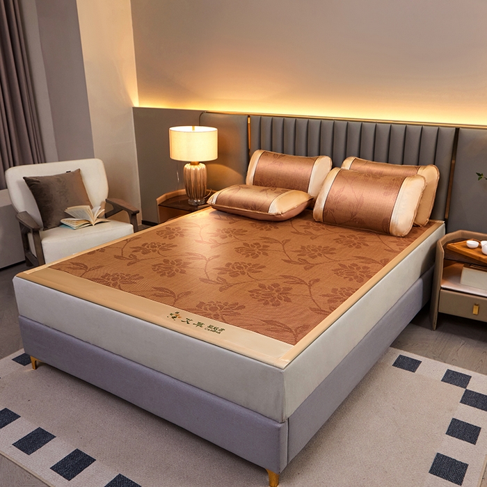 91家纺网 家纺一手货源 找家纺 席匠 2026新款艾草驱蚊藤席凉席席子 水中花