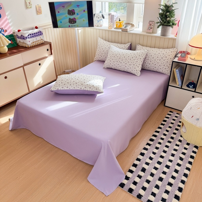 91家纺网 家纺一手货源 找家纺 鑫佳居 2026新款古法仿棉小清新印花四件套 念花溪