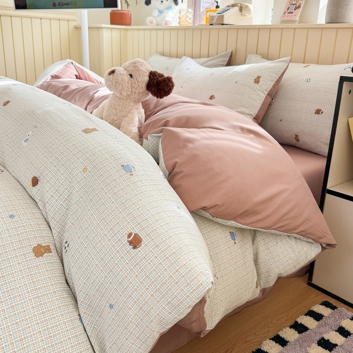 91家纺网 家纺一手货源 找家纺 鑫佳居 2026新款古法仿棉小清新印花四件套 梦之园