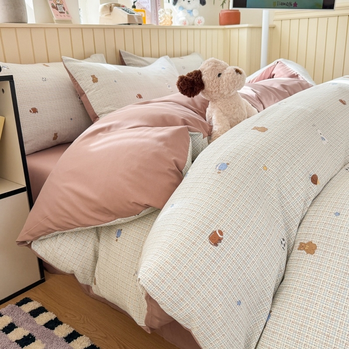 91家纺网 家纺一手货源 找家纺 鑫佳居 2026新款古法仿棉小清新印花四件套 梦之园