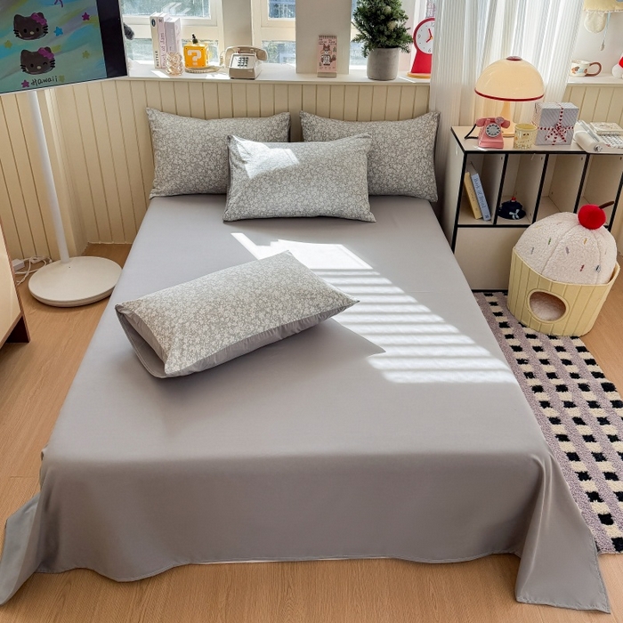 91家纺网 家纺一手货源 找家纺 鑫佳居 2026新款古法仿棉小清新印花四件套 华茵春日