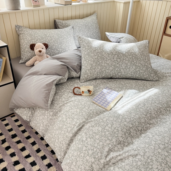 91家纺网 家纺一手货源 找家纺 鑫佳居 2026新款古法仿棉小清新印花四件套 华茵春日