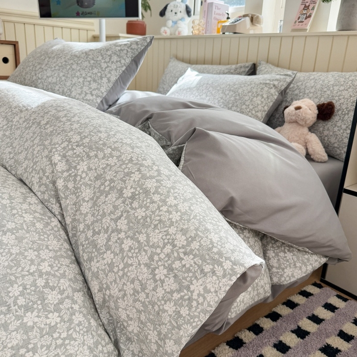 91家纺网 家纺一手货源 找家纺 鑫佳居 2026新款古法仿棉小清新印花四件套 华茵春日