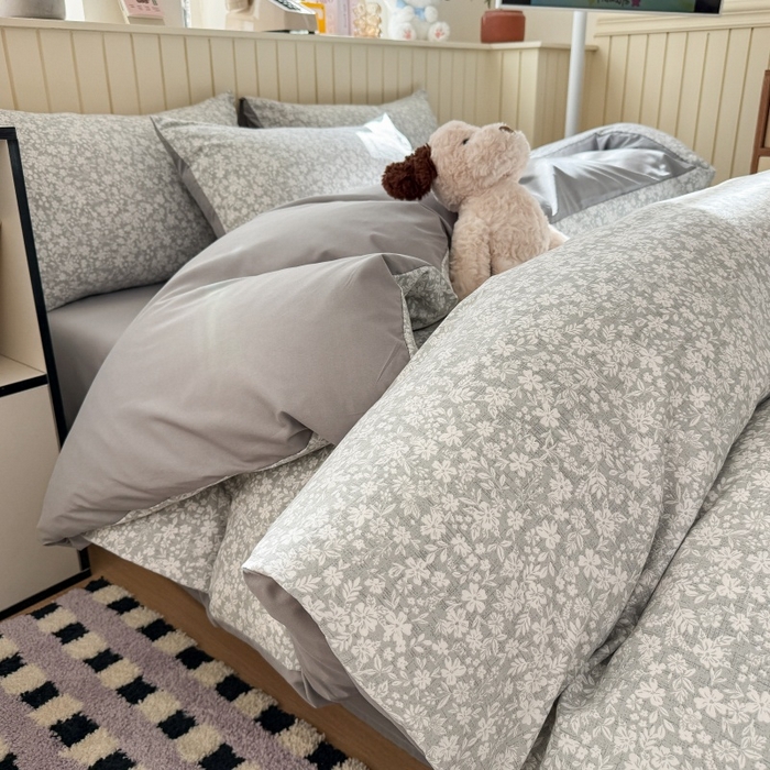 91家纺网 家纺一手货源 找家纺 鑫佳居 2026新款古法仿棉小清新印花四件套 华茵春日