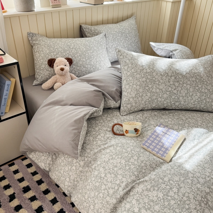 91家纺网 家纺一手货源 找家纺 鑫佳居 2026新款古法仿棉小清新印花四件套 华茵春日