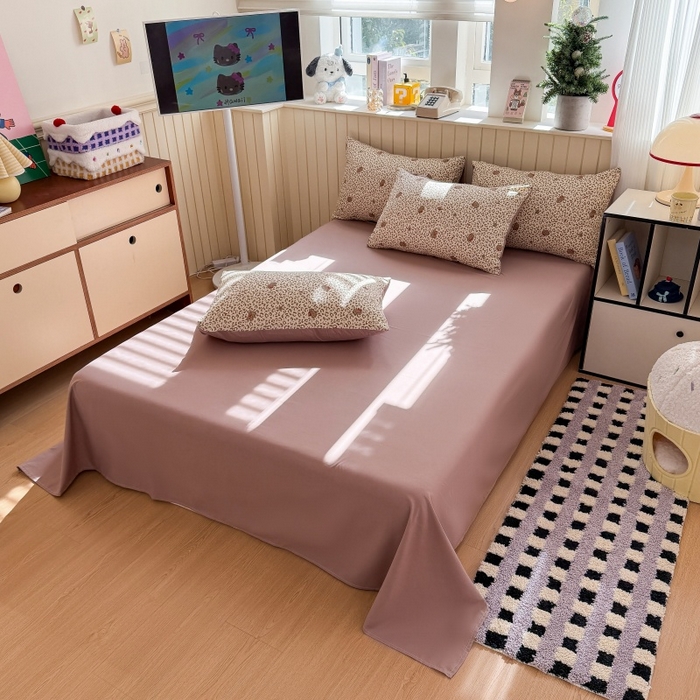 91家纺网 家纺一手货源 找家纺 鑫佳居 2026新款古法仿棉小清新印花四件套 豹纹猫