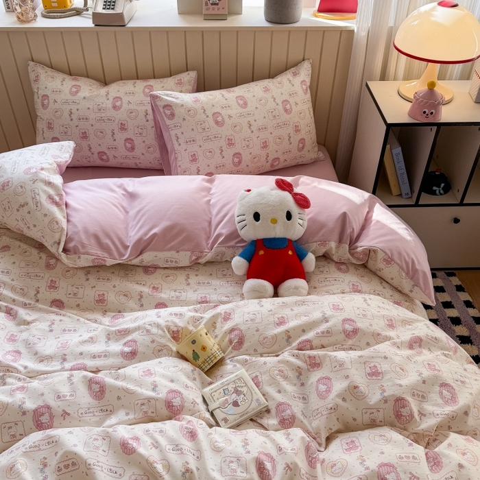 91家纺网 家纺一手货源 找家纺 （总）鑫佳居 2026新款古法仿棉小清新印花单被套