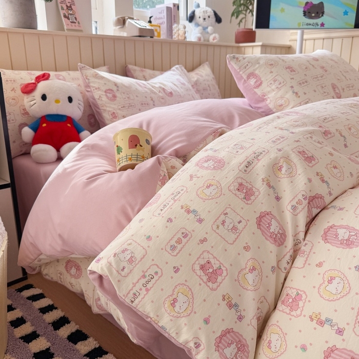 91家纺网 家纺一手货源 找家纺 （总）鑫佳居 2026新款古法仿棉小清新印花单被套