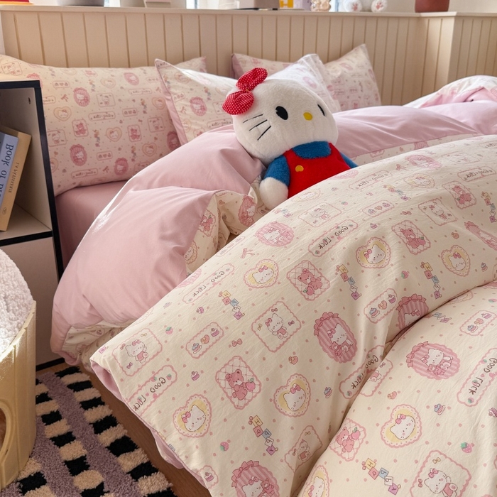 91家纺网 家纺一手货源 找家纺 （总）鑫佳居 2026新款古法仿棉小清新印花单被套