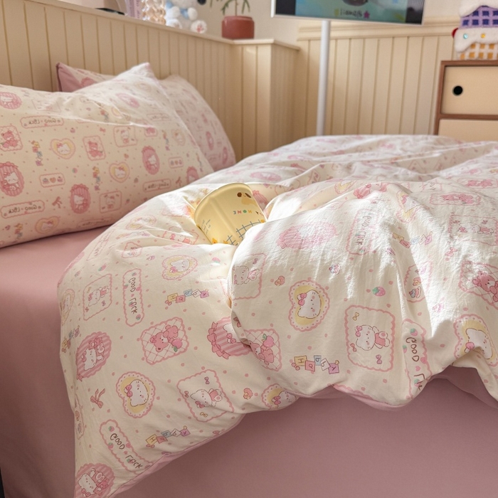 91家纺网 家纺一手货源 找家纺 （总）鑫佳居 2026新款古法仿棉小清新印花单被套