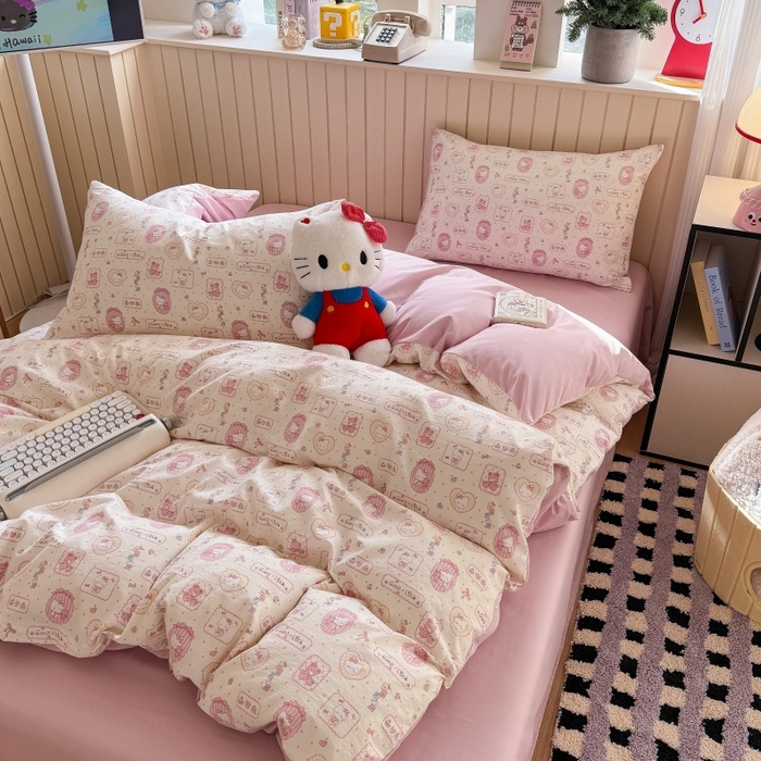 91家纺网 家纺一手货源 找家纺 （总）鑫佳居 2026新款古法仿棉小清新印花单被套