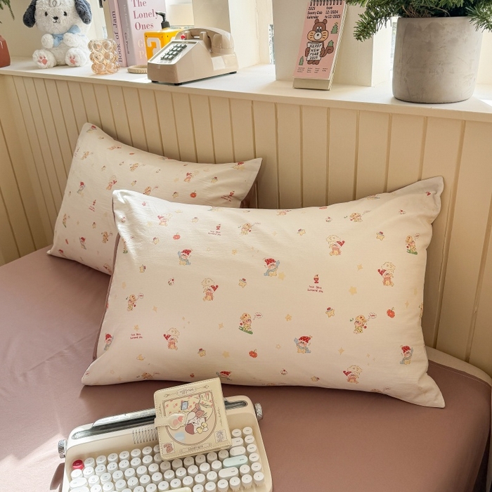 91家纺网 家纺一手货源 找家纺 鑫佳居 2026新款古法仿棉小清新印花单被套 星星崽