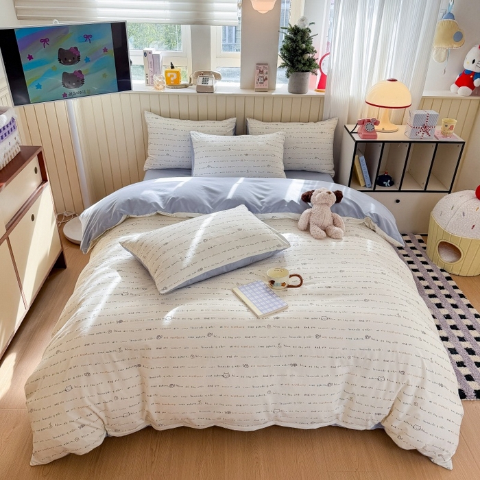 91家纺网 家纺一手货源 找家纺 鑫佳居 2026新款古法仿棉小清新印花单被套 鱼梦