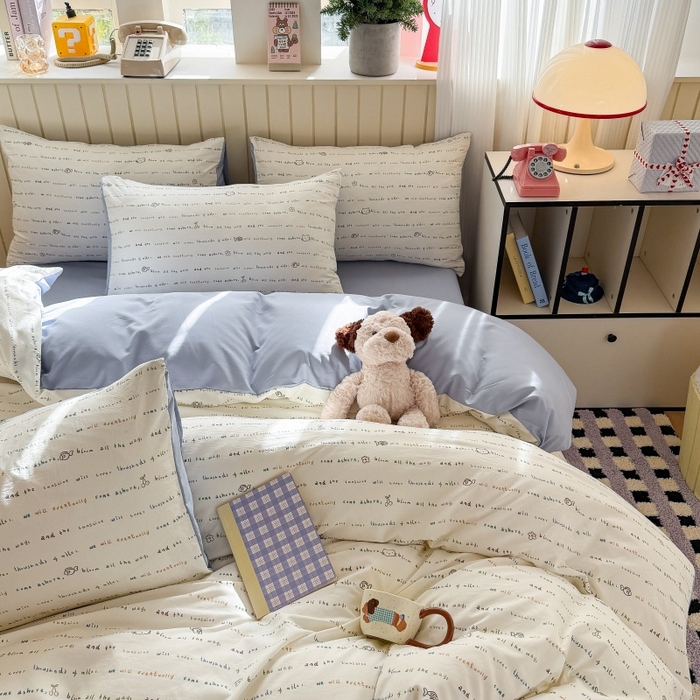 91家纺网 家纺一手货源 找家纺 鑫佳居 2026新款古法仿棉小清新印花单被套 鱼梦