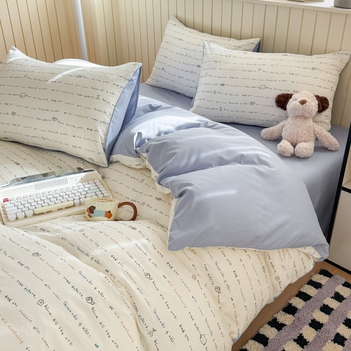 91家纺网 家纺一手货源 找家纺 鑫佳居 2026新款古法仿棉小清新印花单被套 鱼梦