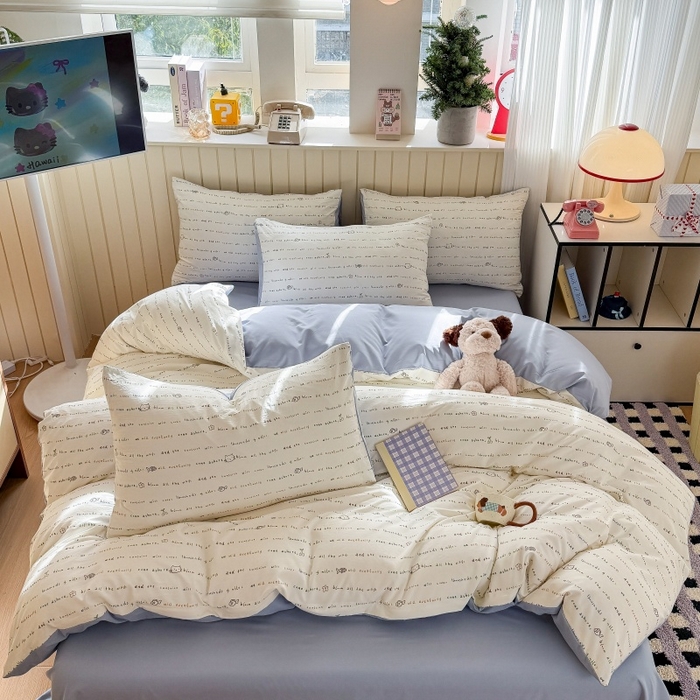 91家纺网 家纺一手货源 找家纺 鑫佳居 2026新款古法仿棉小清新印花单被套 鱼梦