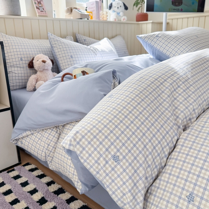 91家纺网 家纺一手货源 找家纺 鑫佳居 2026新款古法仿棉小清新印花单被套 愿落星河