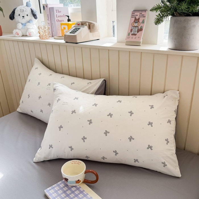 91家纺网 家纺一手货源 找家纺 鑫佳居 2026新款古法仿棉小清新印花单被套 灰蝴蝶