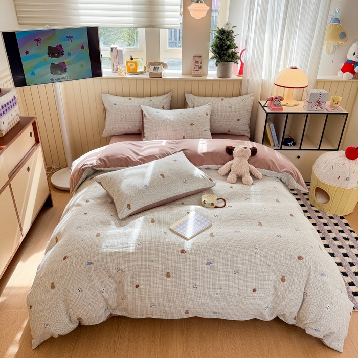 91家纺网 家纺一手货源 找家纺 鑫佳居 2026新款古法仿棉小清新印花单被套 梦之园